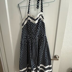 Modcloth Navy and White Polka Dot Dress